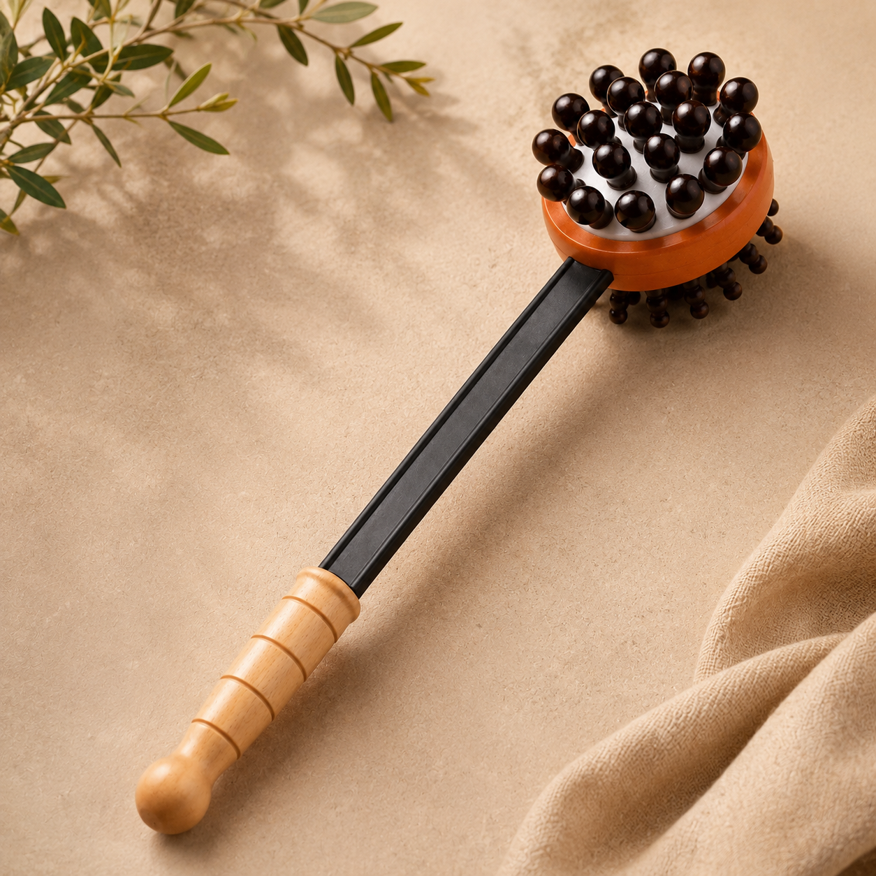 The Large Tapping Stick on linen, full length