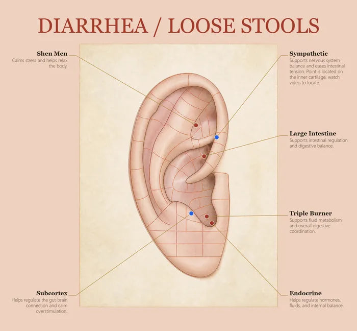 Diarrhea & Loose Stools ear seed map