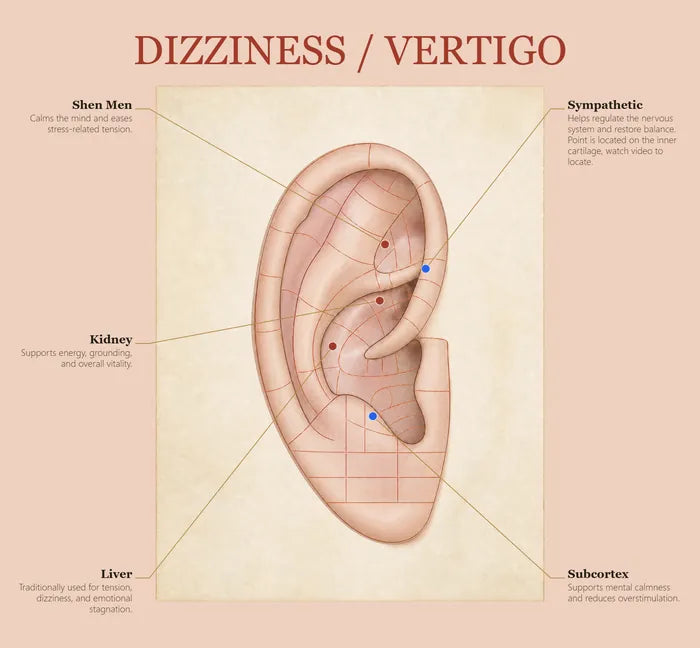 Dizziness & Vertigo ear seed map